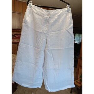Charter Club size 12 White Culottes Wide Leg Capri Beach Vacation Lounge Pants